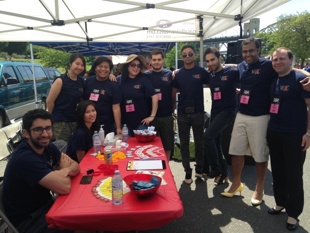 VIDC Team at our booth BEFORE the walk -- we didn't really know what to expect yet.
